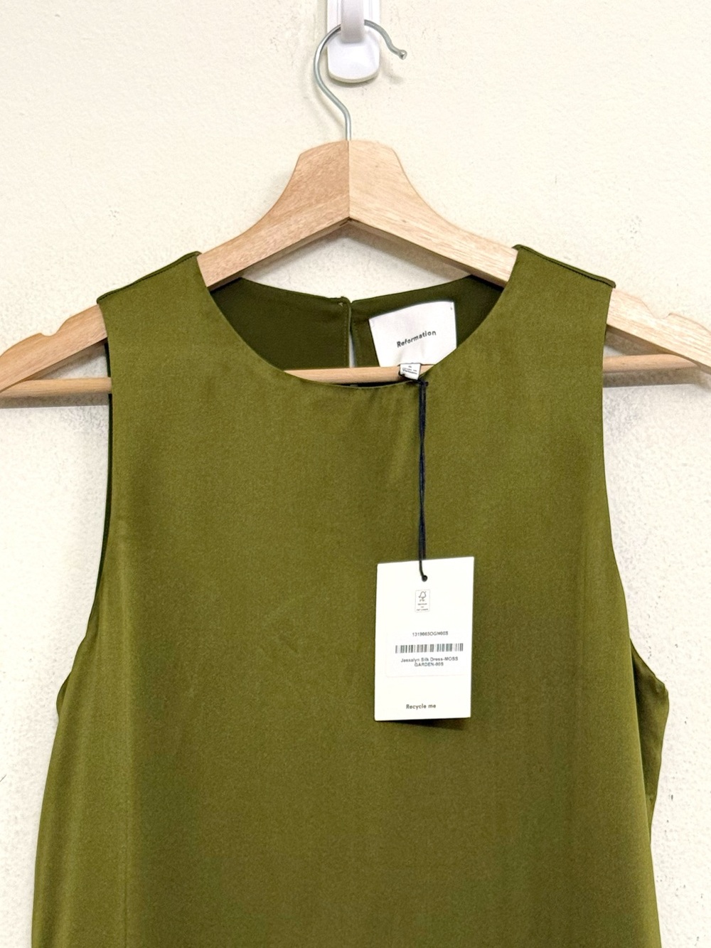 NWT Reformation Jessalyn Silk Lace Mini Dress in Moss Green Size S - Picture 10 of 17